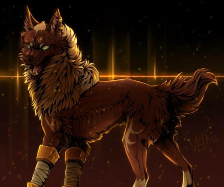 Коричневый волк арт