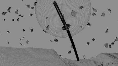 Катана воткнутая в землю