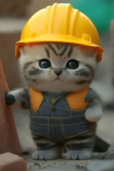 Котенок строитель