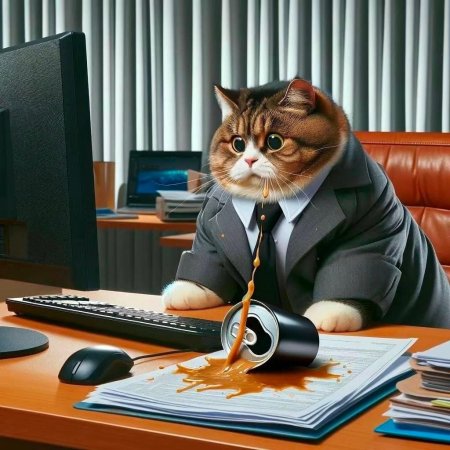 Кот в офисе