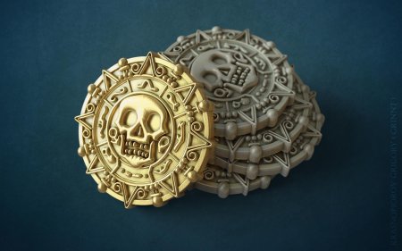 Монета ацтеков из пиратов Карибского моря