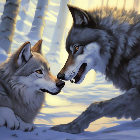 Волк с волчицей