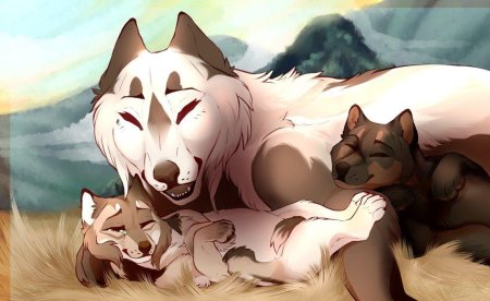 Фурри семья Волков