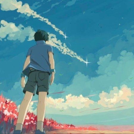 Аниме парень небо