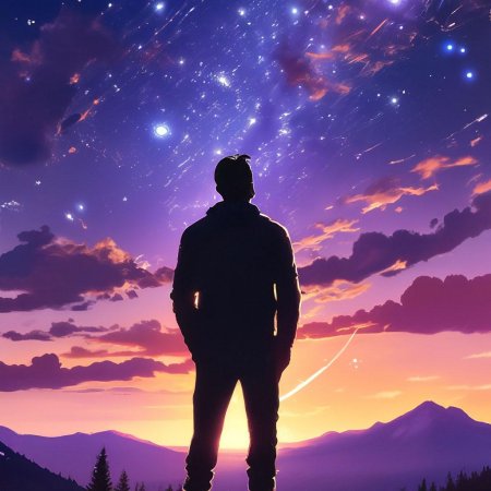 Человек на фоне звездного неба