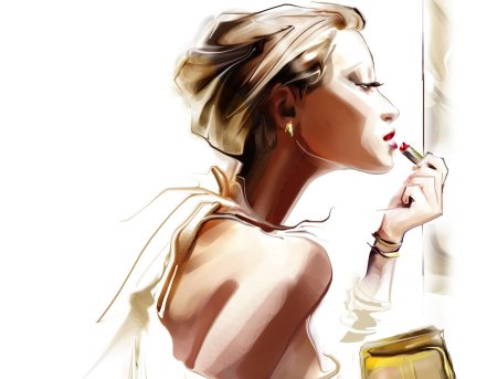 Стильная девушка рисунок