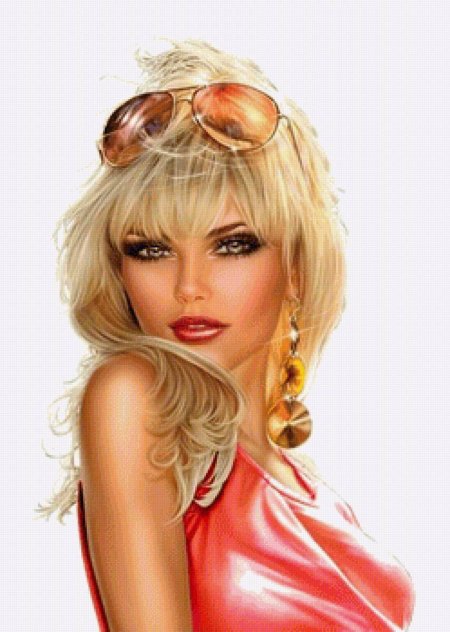 Нарисованная блондинка