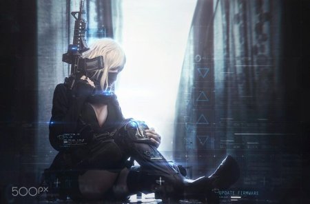 Киберпанк блондинка