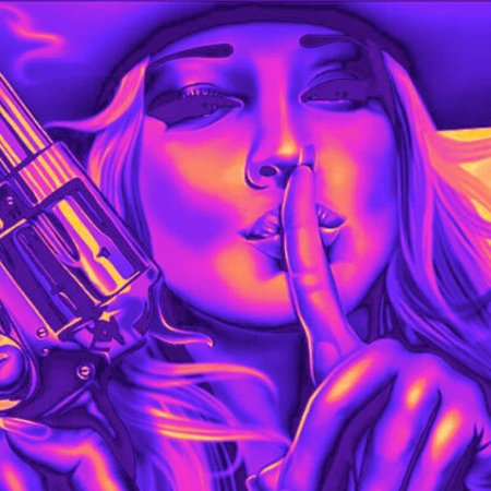 Девушка гангстер нарисованная