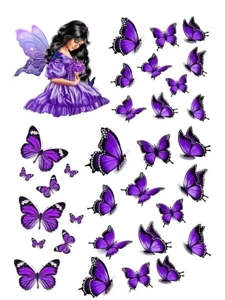 Вафельные бабочки сиреневые