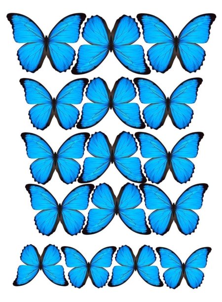 Вафельные бабочки синие