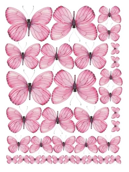 Бабочки для торта из вафельной бумаги