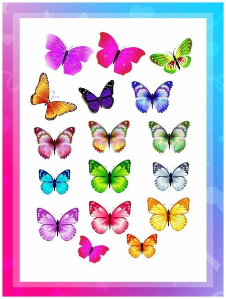 Бабочки для печати на торт