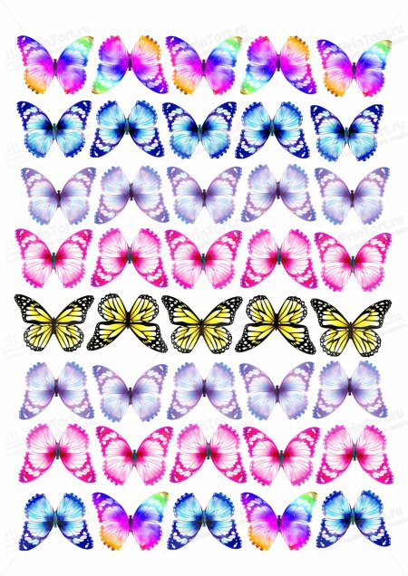 Бабочки для торта печать на сахарной бумаге