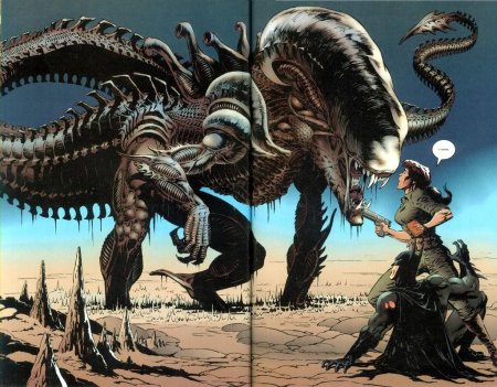 Королева чужих против тиранозавра