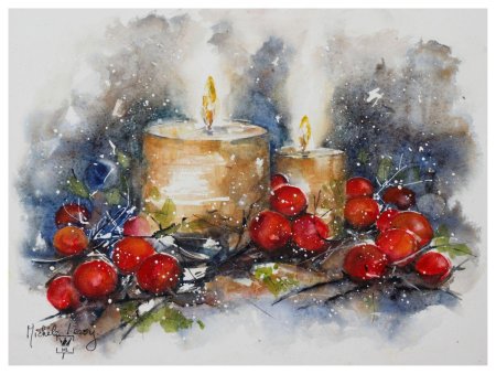 Рождество акварель