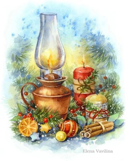 Зимние натюрморты с надписями