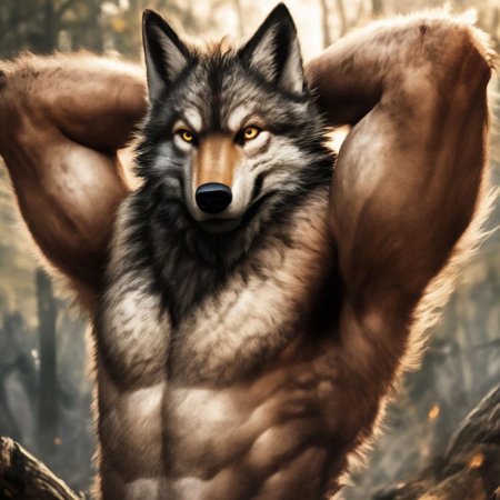 Мускулистый волк