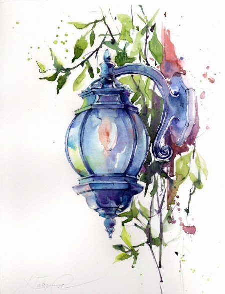 Кристина Гаврилова акварель фонари
