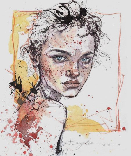 Стилизованные портреты акварелью