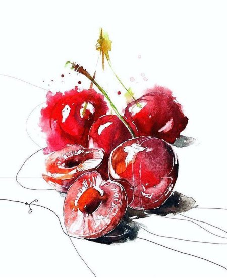 Джон Черрин натюрморт акварель