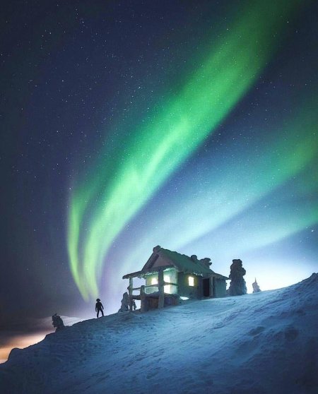 Северное сияние в Финляндии
