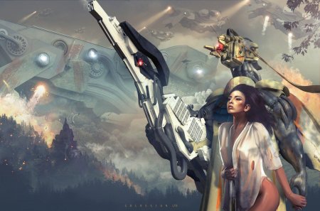 Девушка на космическом корабле