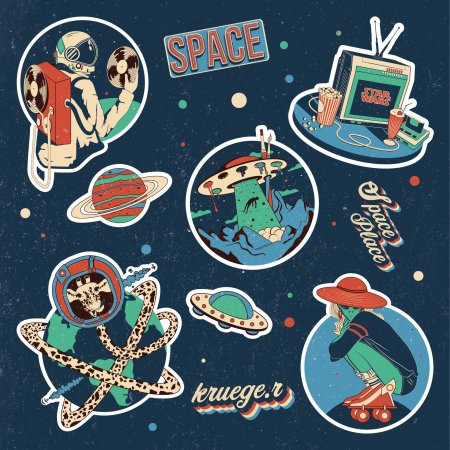 Пушкин в космосе наклейки