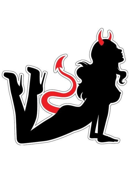 Чертовка наклейка на авто