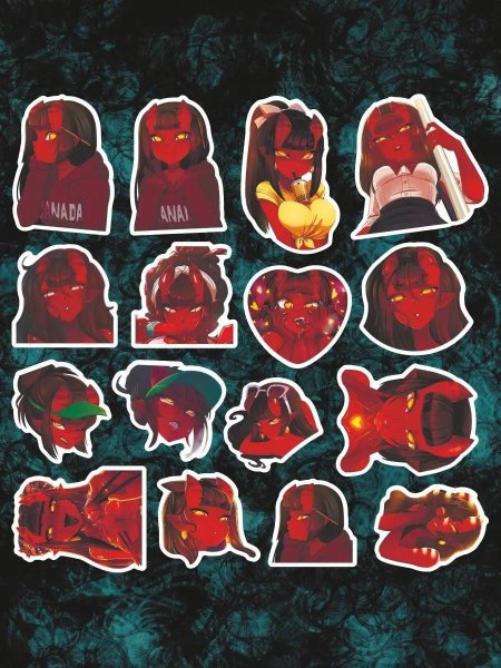 Набор стикеров дьяволица