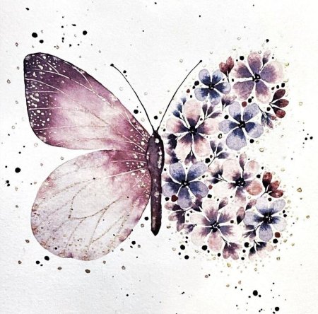 Бабочка рисунок акварелью