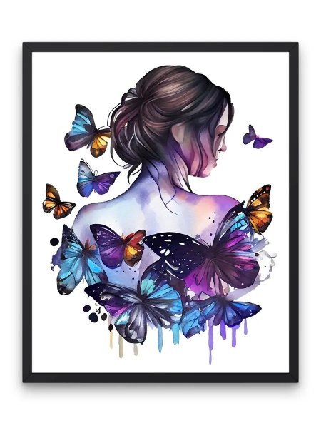 Девушка с бабочками картинки