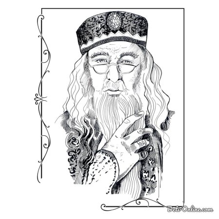 Раскраска Альбус Дамблдор