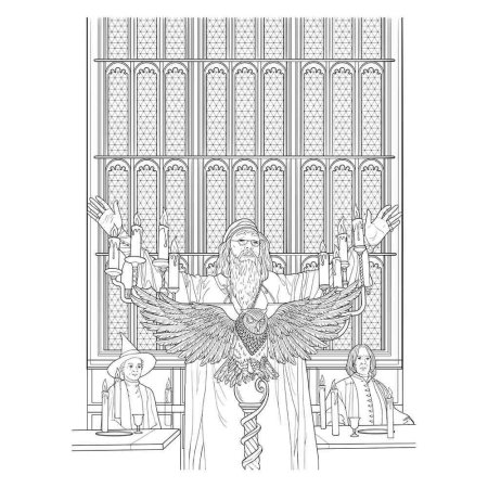 Раскраска Гарри Поттер Дамблдор