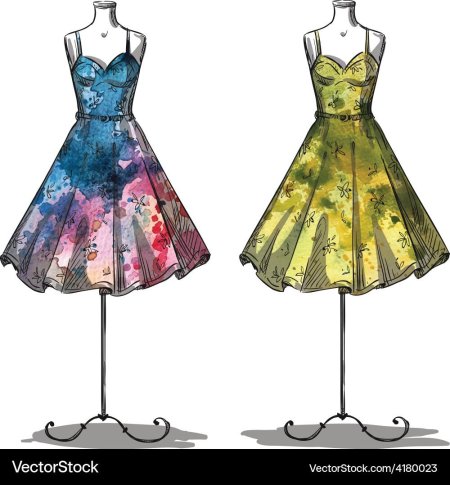 Платье рисунок