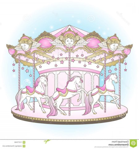 Лошадка Карусель вектор