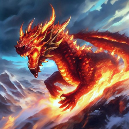 Дракон с огнем