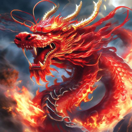 Красный китайский дракон