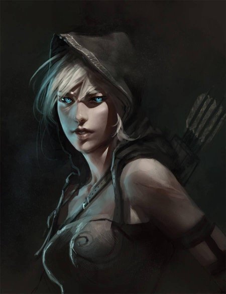 Эльфийка в капюшоне