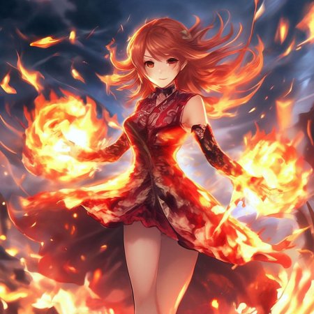 Огненная девушка арт