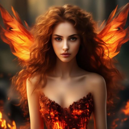 Девушка феникс арт
