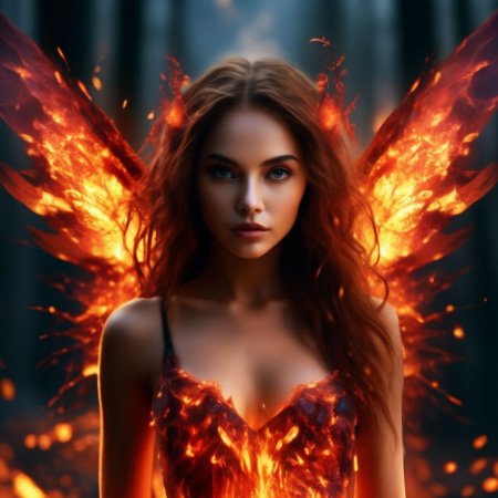 Девушка с огненными крыльями