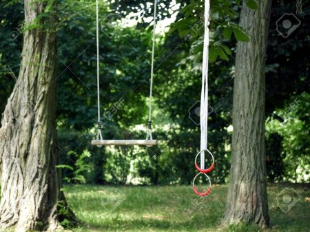 Крепление качелей к дереву