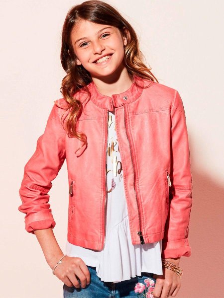 Кожаная куртка для девочки