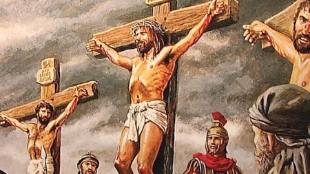 Казнь гладиаторов на кресте на белом фоне