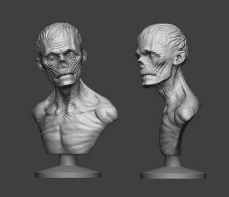 Скульптинг в Zbrush зомби