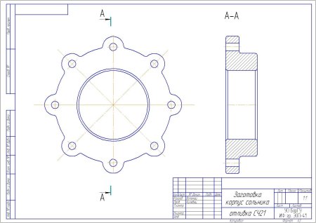 Корпус сальника чертеж 02.020.019