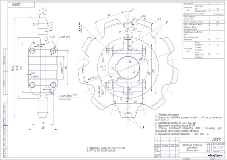 Звёздочка приводная ТСЦ-100 чертеж