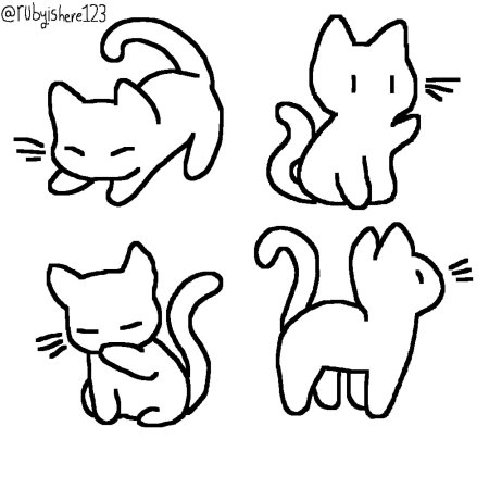 Рисунки маленькие котики