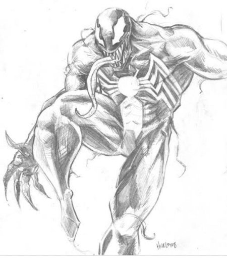 Веном рисунок карандашом для срисовки